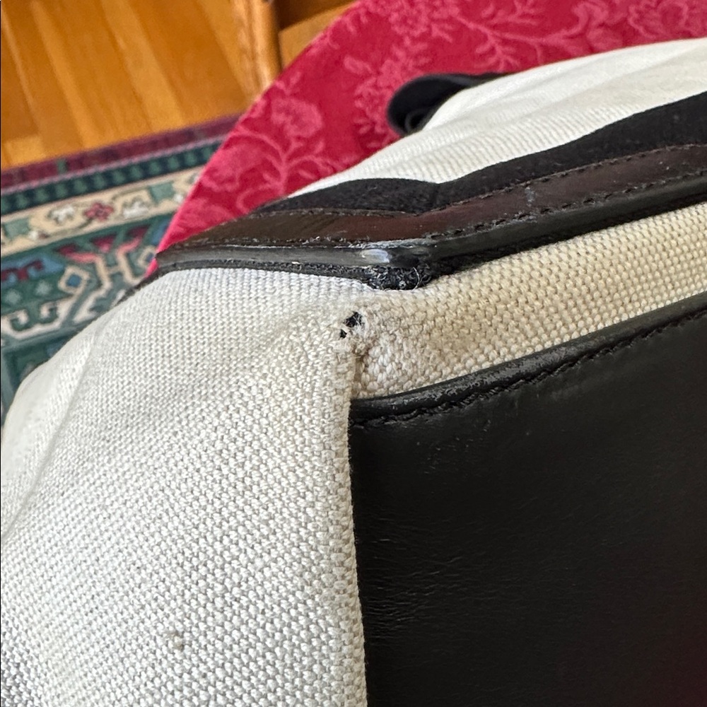 Balenciaga Black Leather & Cream Canvas Tote Bag & Zip Pouch - Picture 8 of 12